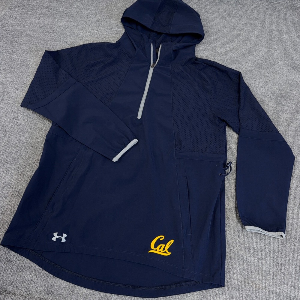 Cal Bears Under Armour Jacket Women Small HeatGear Squad Woven Mesh Hooded